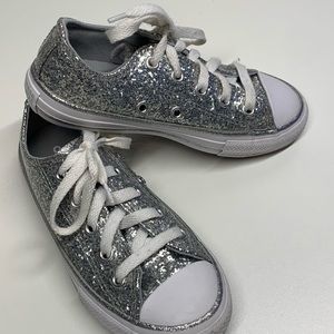 Toddler Converse Chuck Taylor Low Top Glitter Girl Size 12 Great Condition
